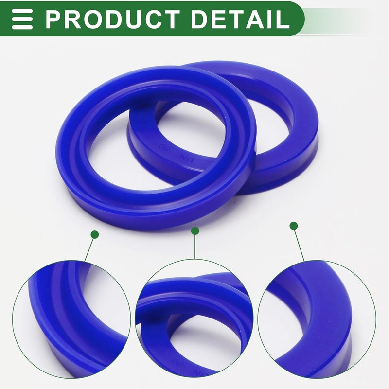 TUCKBOLD Universal Oil Seal UN Lip Seal Ring Rotary Shaft Seal 80x110x15mm High Pressure TPU Blue 5 Pcs - Image 5